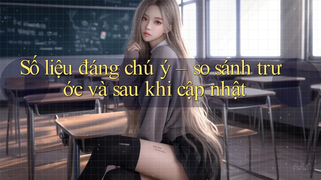 Số liệu đáng chú ý - So sánh trước và sau khi cập nhật